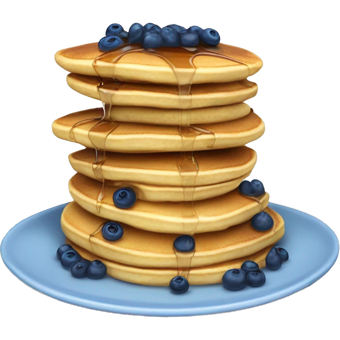 American pancakes with blueberrues and topping emoji