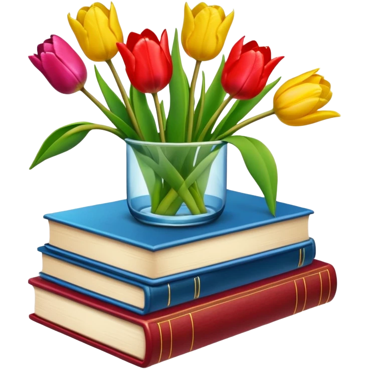 books and tulips emoji