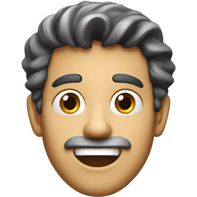 Smiling Italian man have a surprised emoji