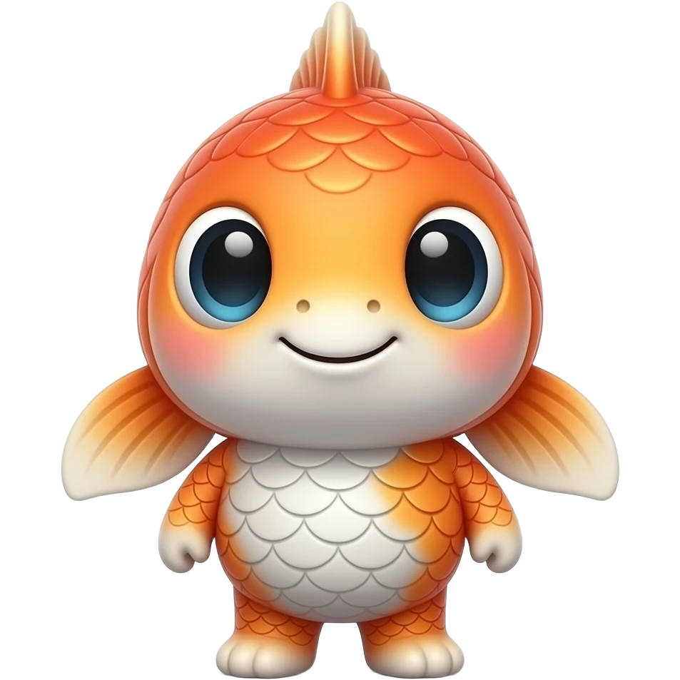 humanoid cute koi 3d cartoon emoji