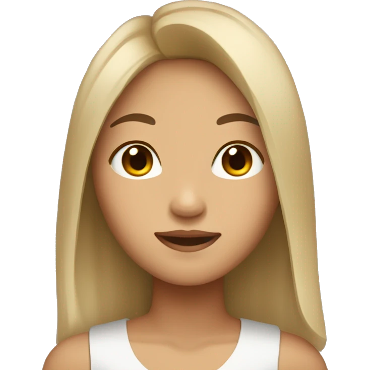 slightly tan Asian girl with shouder-length dark brown hair emoji