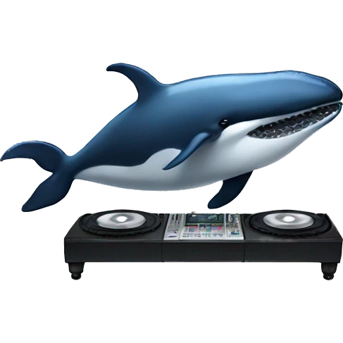 Whale as a DJ emoji