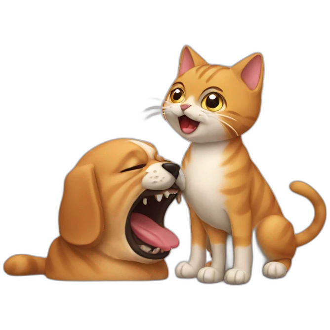 cat eat dog emoji