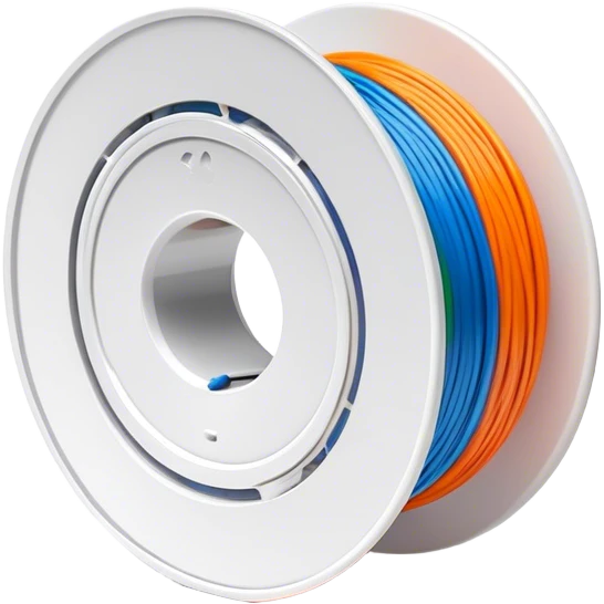 3D printing, 3D printer, filament spool, printed object, vibrant colors, modern design, minimalistic, on a white background, no extra details. emoji