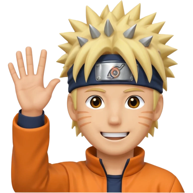 Quiero que hagas a Naruto saludando emoji