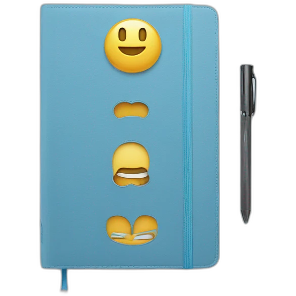 couverture agenda bleu clair emoji