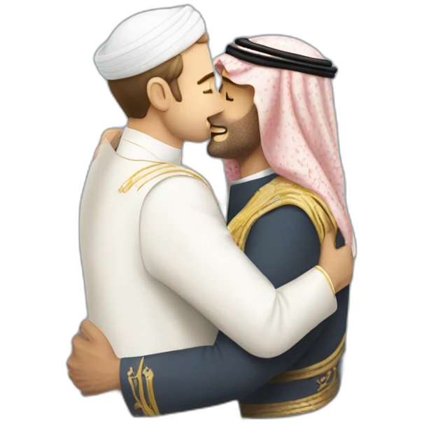 Macron hug a arab prince emoji