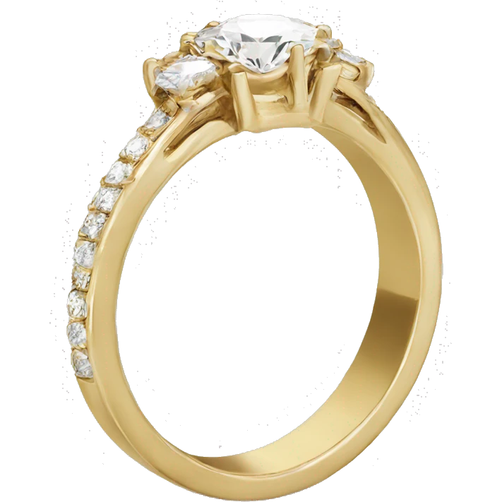 Round cut diamond ring gold  emoji
