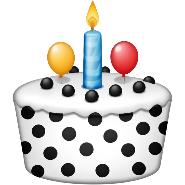 birthday sign in black and white polk a dots emoji