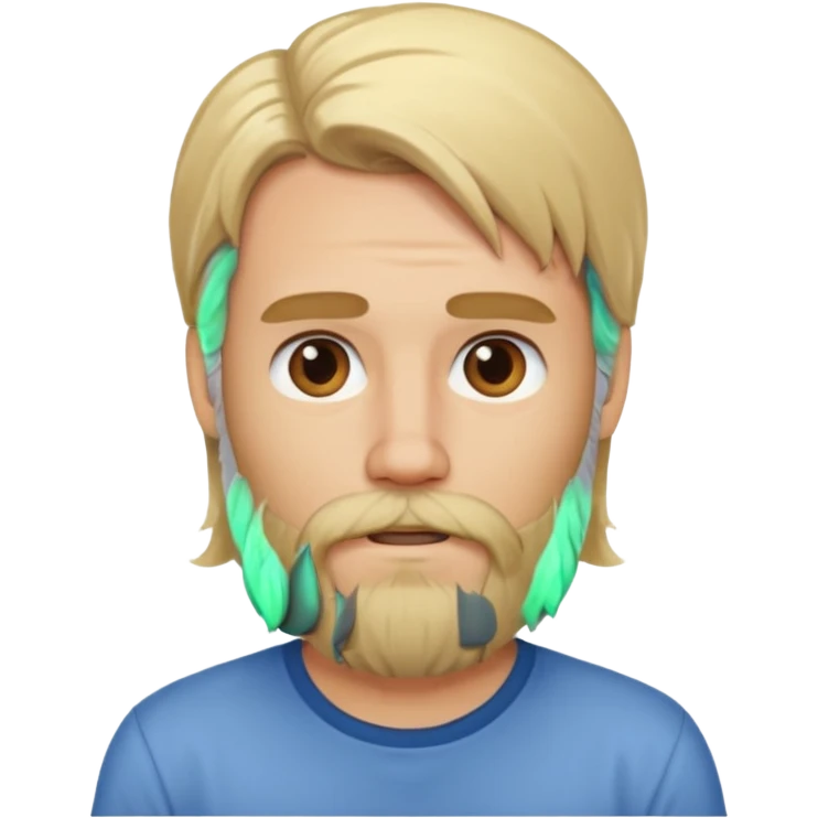 blonde long hair bearded man with shirt emoji