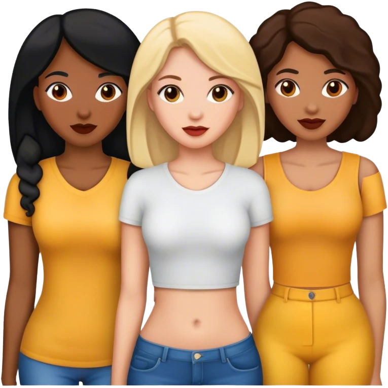 female friends, two are Latin one is black and one is white  emoji