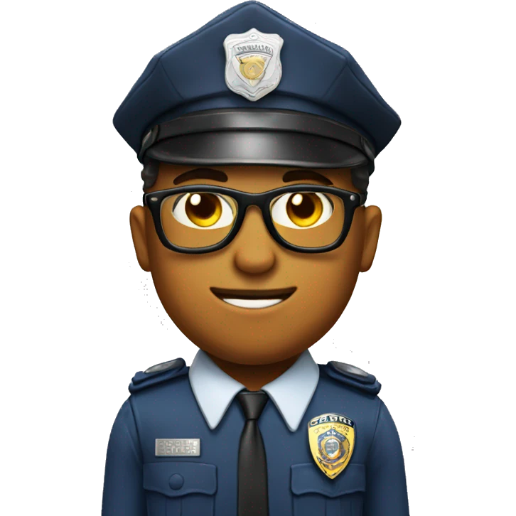 super nerd with police badge emoji