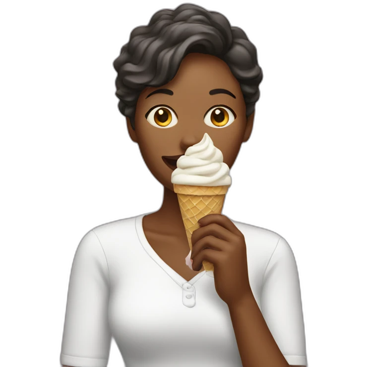 Woman eating ice cream emoji