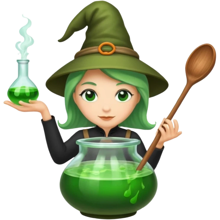 green witch cooking potion emoji