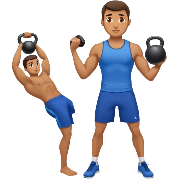 guy with blue shorts Kettlebell Exercises emoji