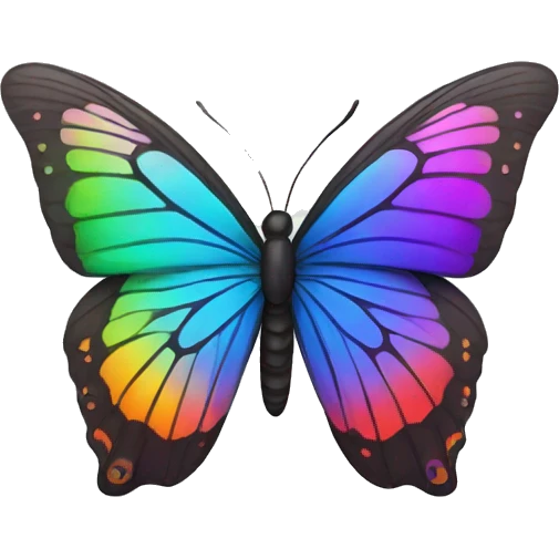 A butterfly with rainbow color emoji
