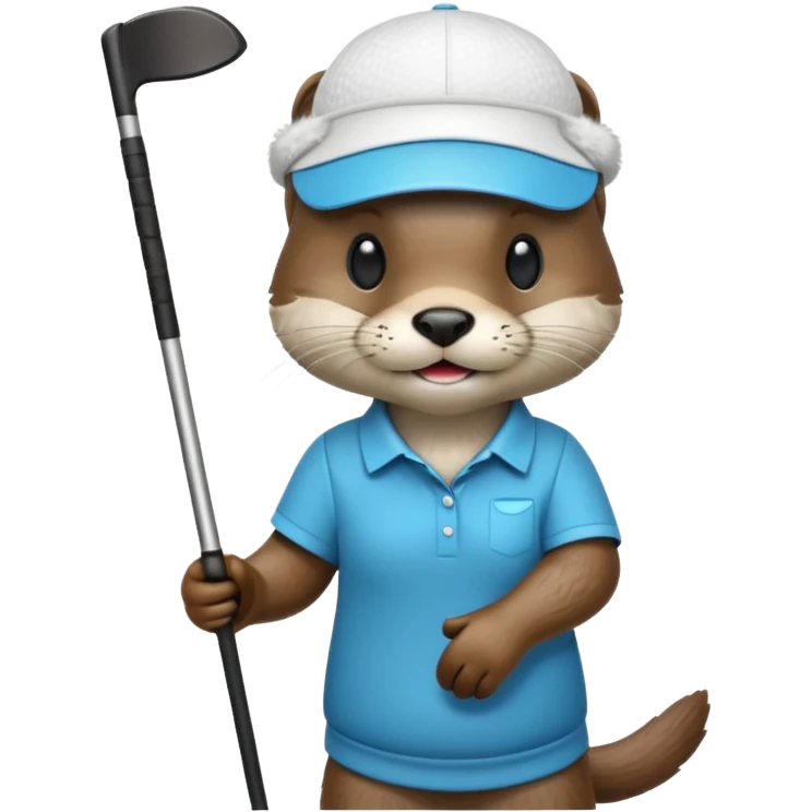 Otter golfing emoji