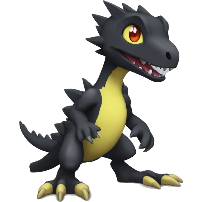  Cool Edgy Black Digimon-Fakemon-Raptor-Reptile full body emoji