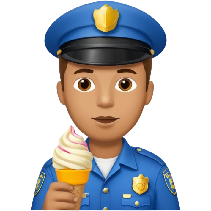 Policeman eating icecream  emoji