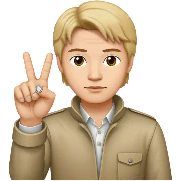 Han with middle finger and ring finger pointing forward  emoji