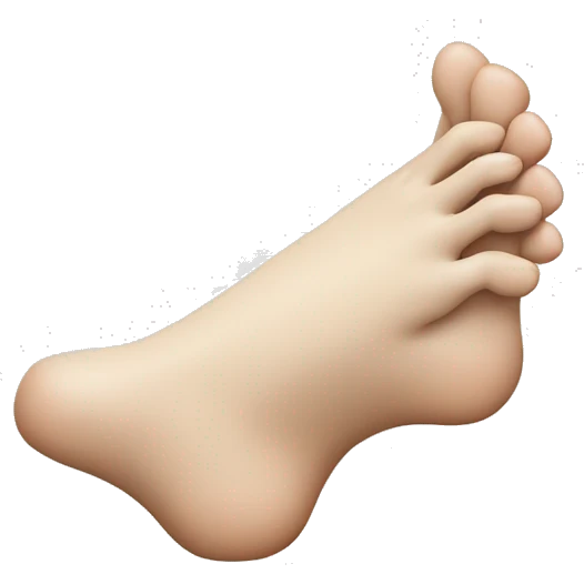 Hand graphing the foot emoji