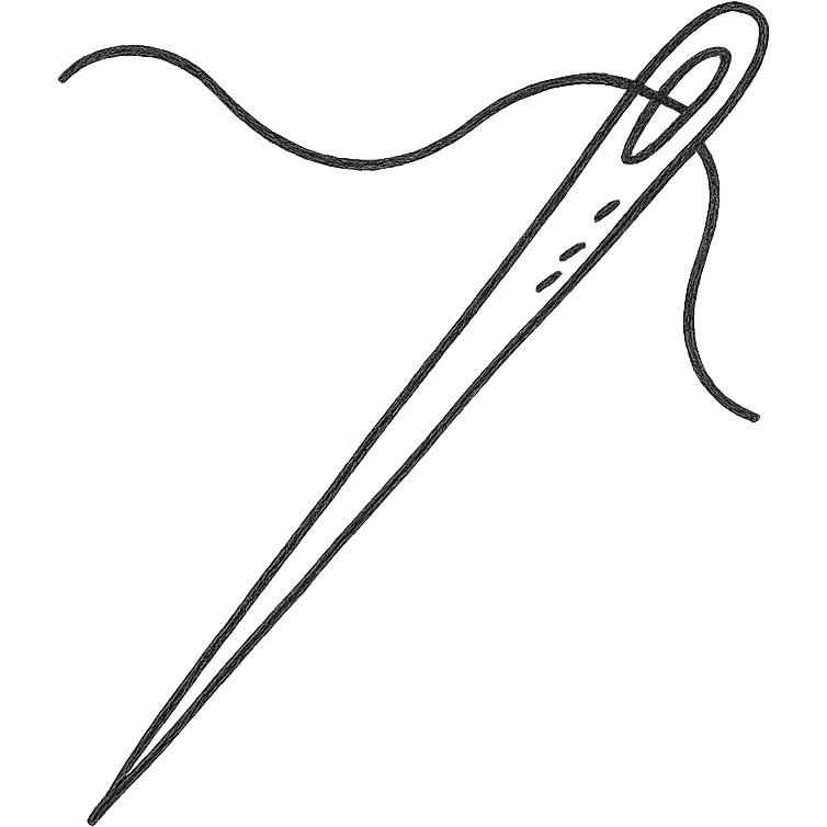 hand drawn outlined sewing needle icon emoji