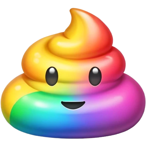 Rainbow poop emoji