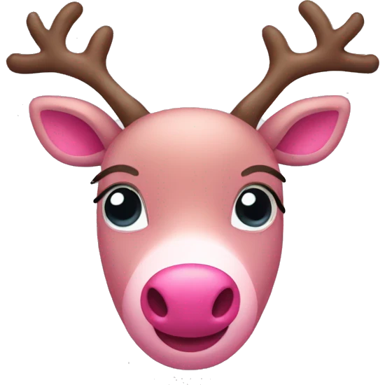 Cute pink Reindeer  emoji