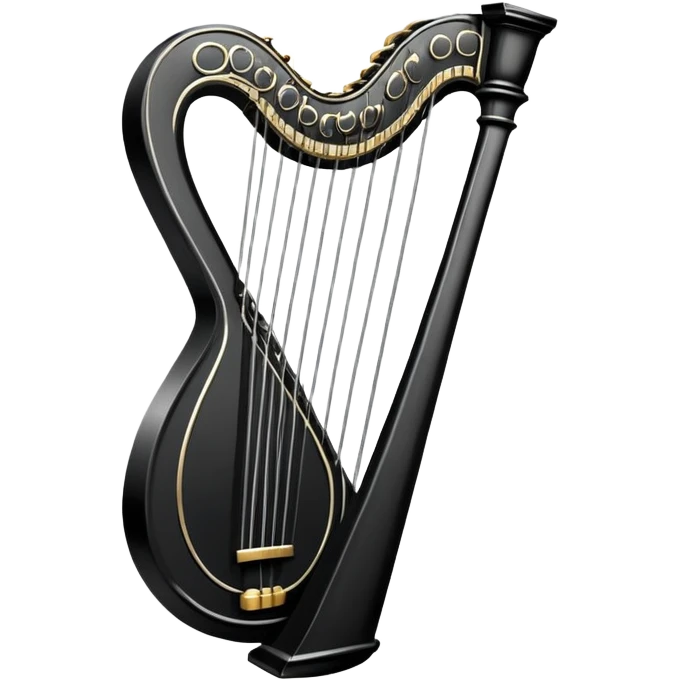 lyre black and white symetrical emoji