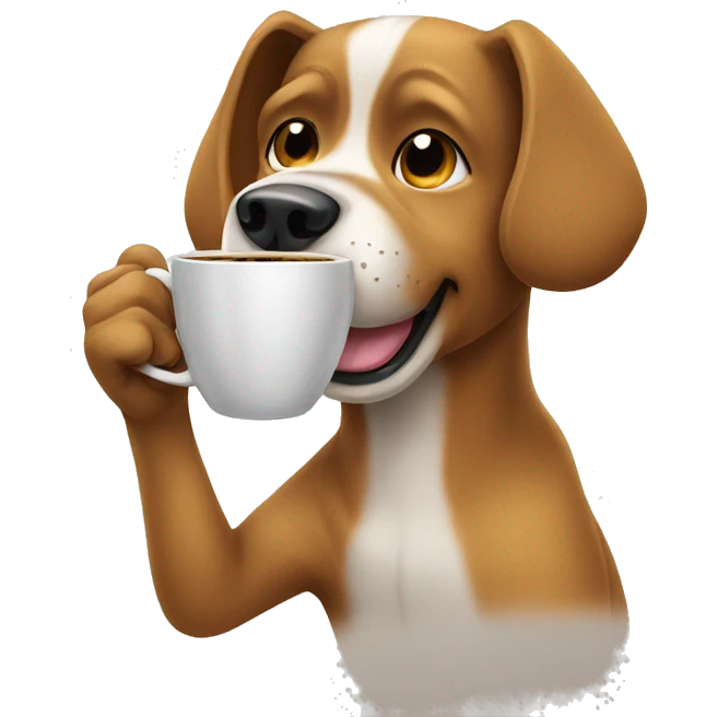 dog drinking coffe emoji