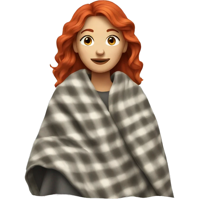 Red haired woman Cozy blanket emoji