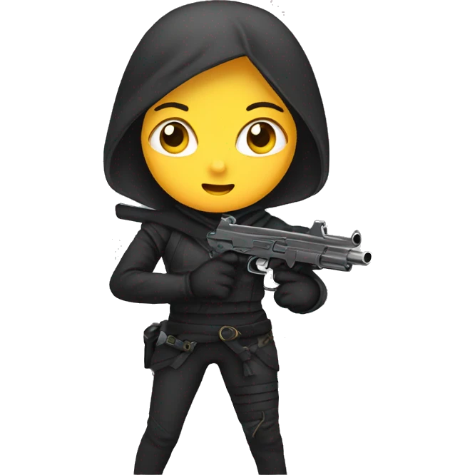 girl ninja with gun  emoji