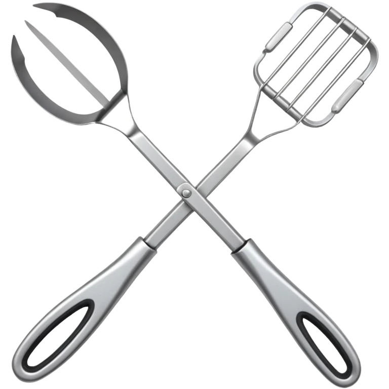 hinged metal grilling tongs emoji