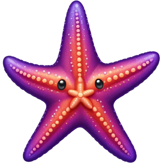 color gradient between red and purple glitter cute starfish emoji