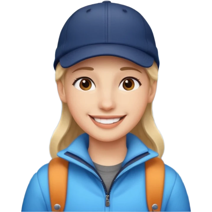 Snow waves wear a cap on and behind emoji
