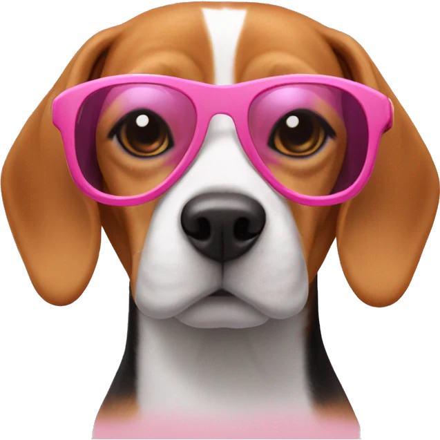 beagle wearing pink sunglasses  emoji