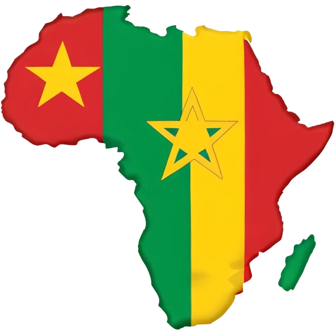 Ethiopian map with Ethiopian flag colors emoji