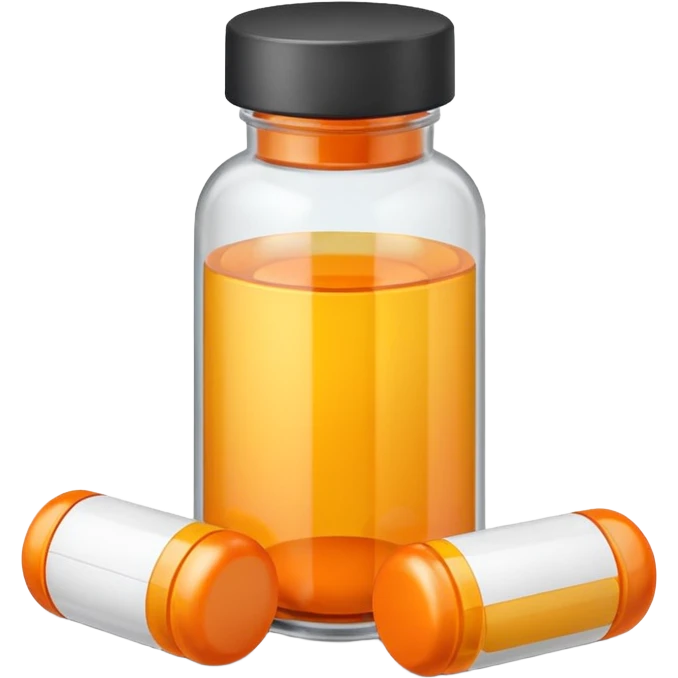 prescription pills bottle plastic yellow orange emoji
