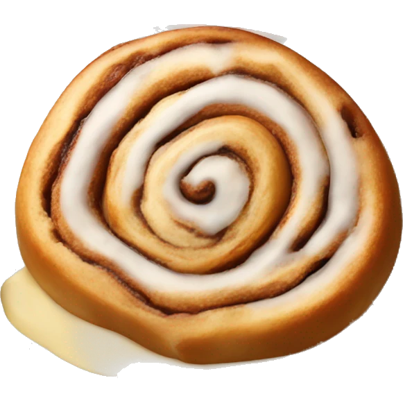 Cinnamon roll on a plate emoji