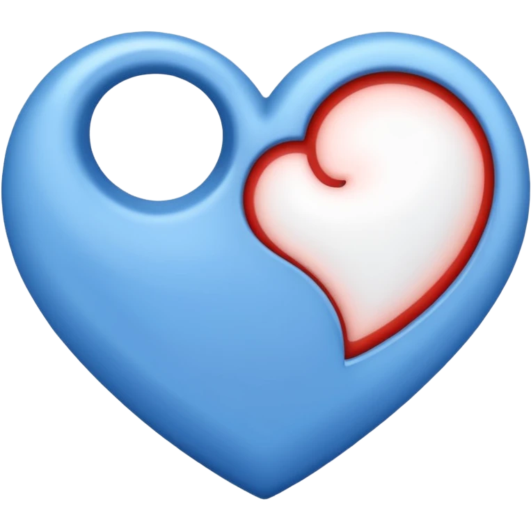 corazon mitad celeste y otra mitad blanco emoji