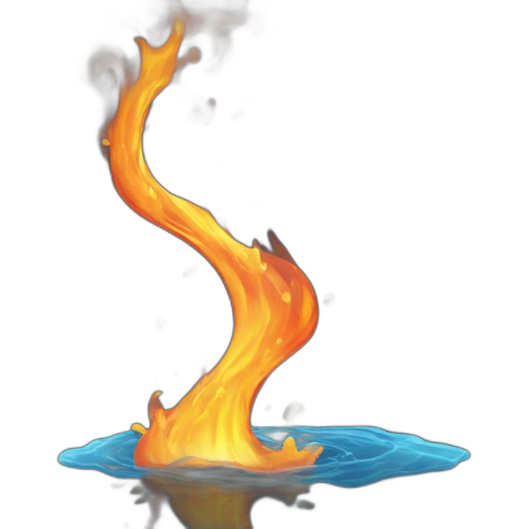 water merging with fire glow effect emoji