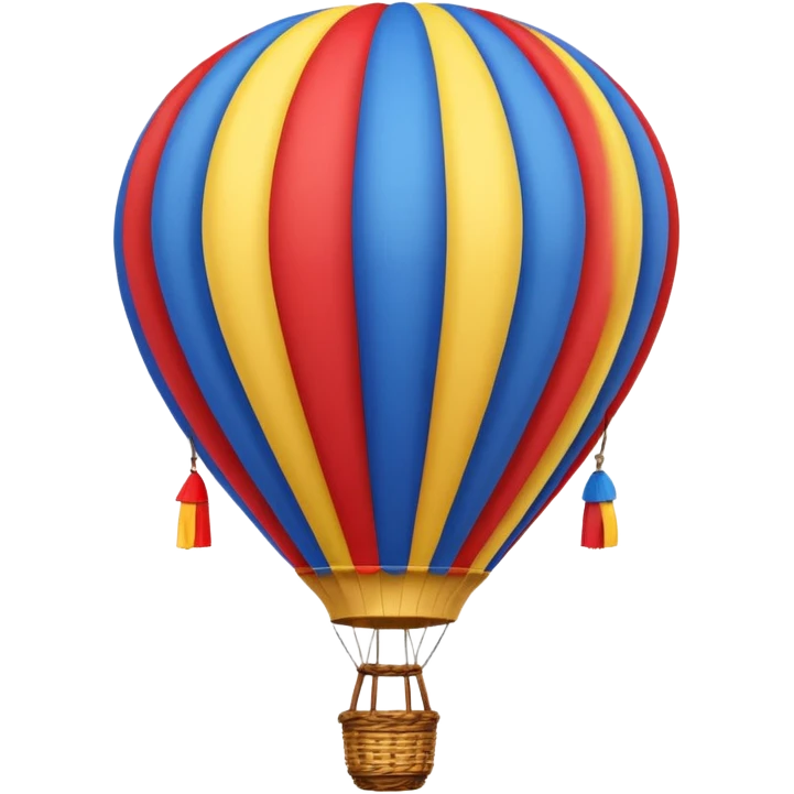 Balloon – Hot air balloon with colorful fabric emoji