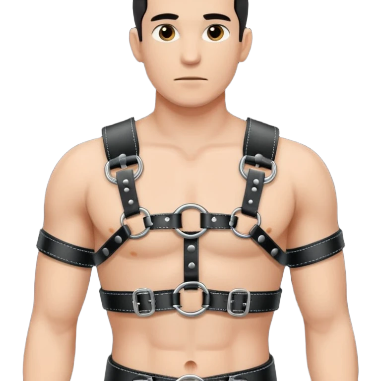 Male BDSM Chest Harness，excluding the head and the icon, keep it simple. emoji
