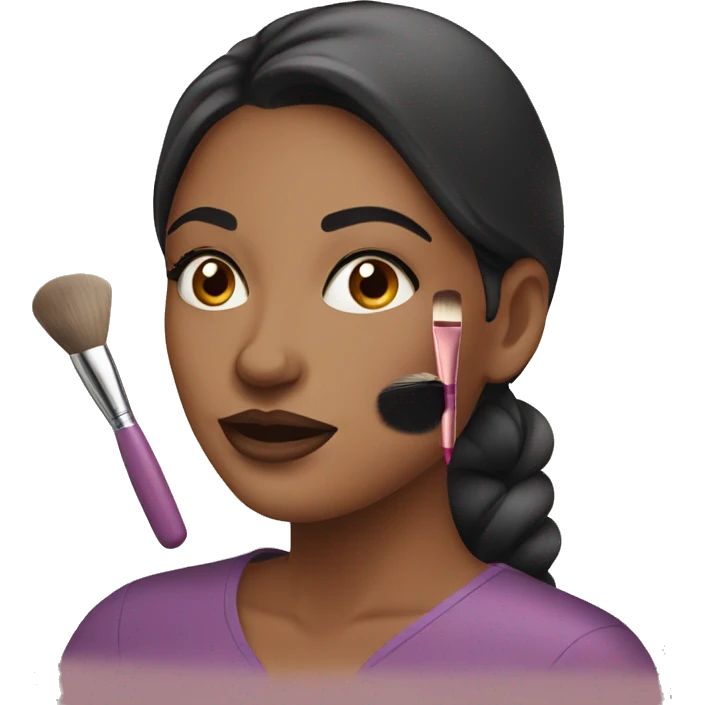 woman doing make up emoji