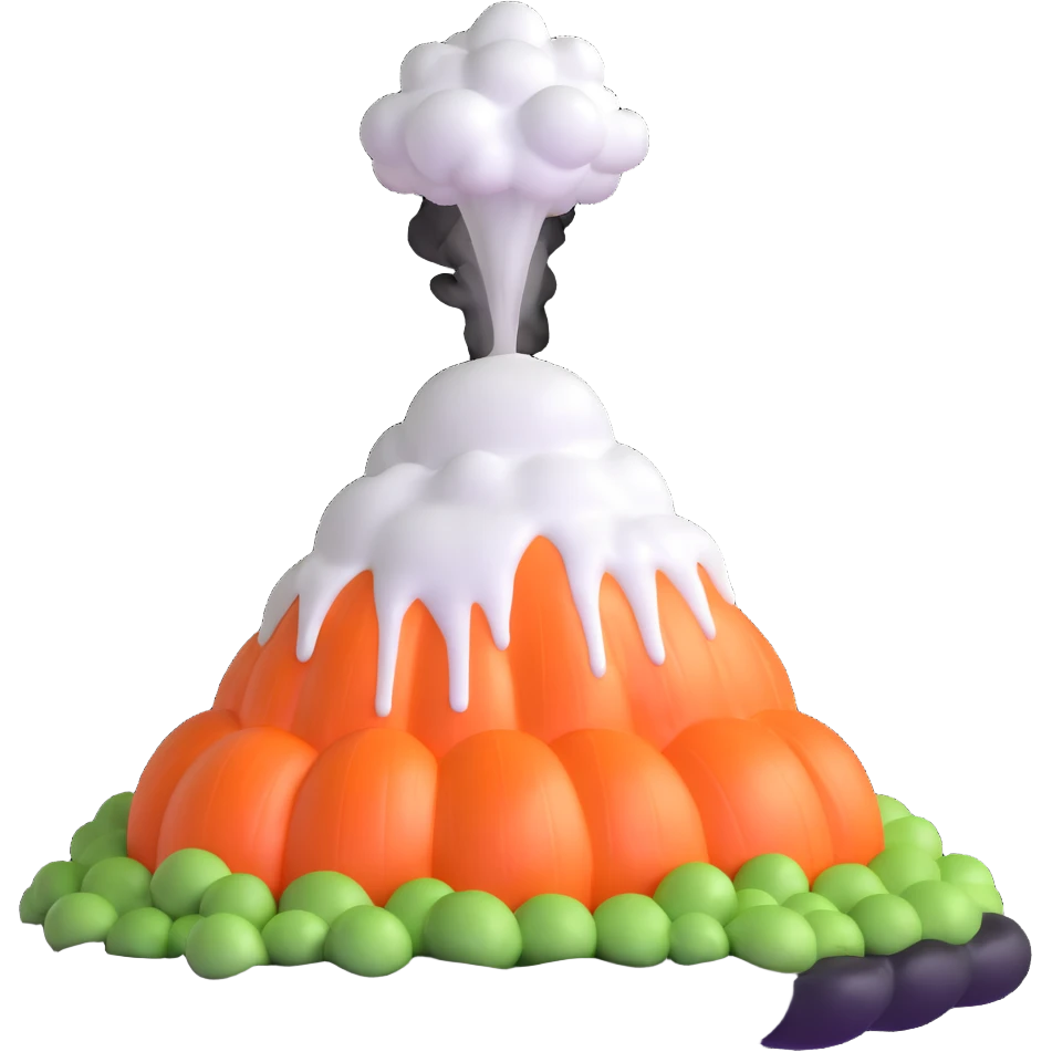 onion volcano with steam coming out emoji