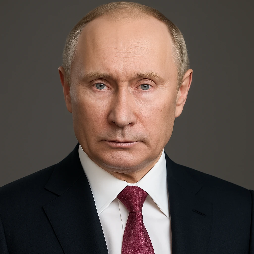 Refine the photorealistic details of Vladimir Putin, enhancing facial features and realism emoji