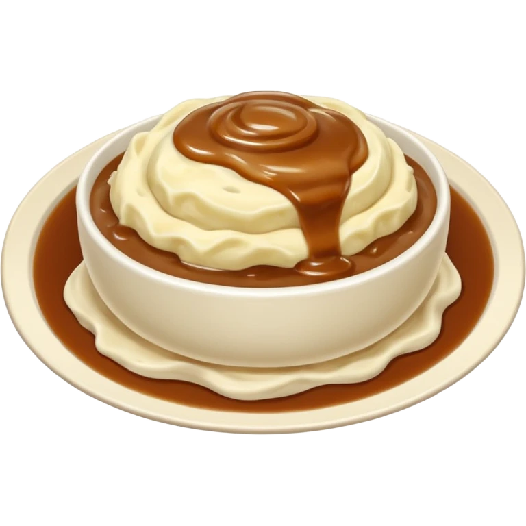 Mashed potatoes with gravy  emoji