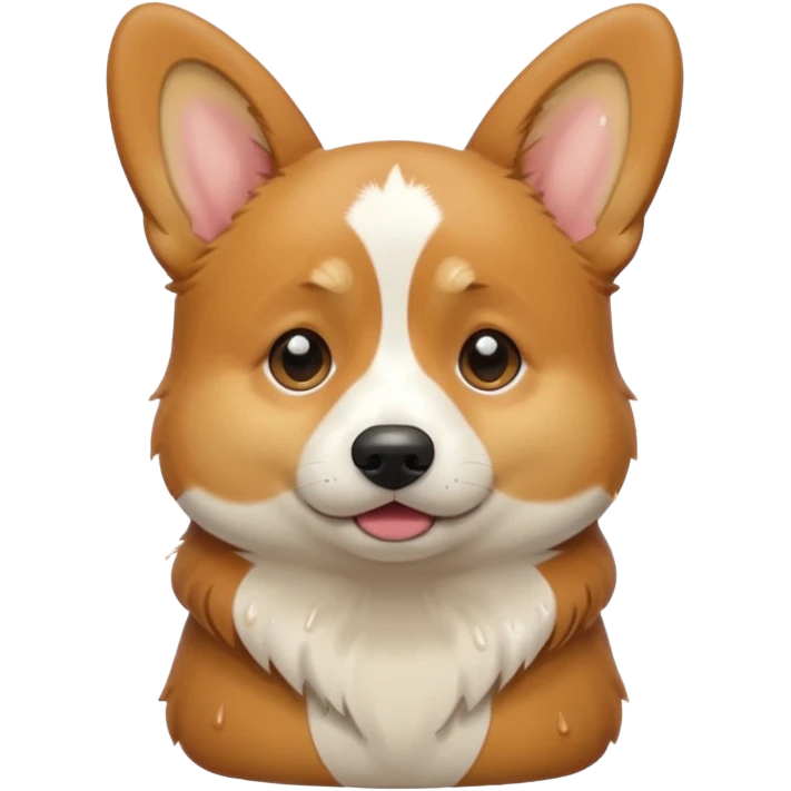 tricolor corgi crying emoji