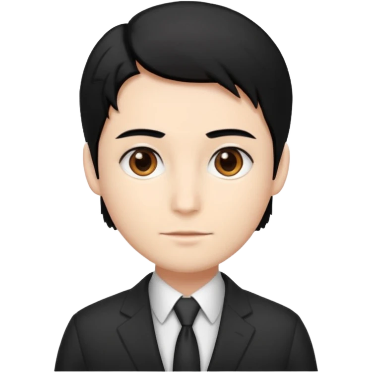 professional with white skin, straight hair black, brown eyes, emoji