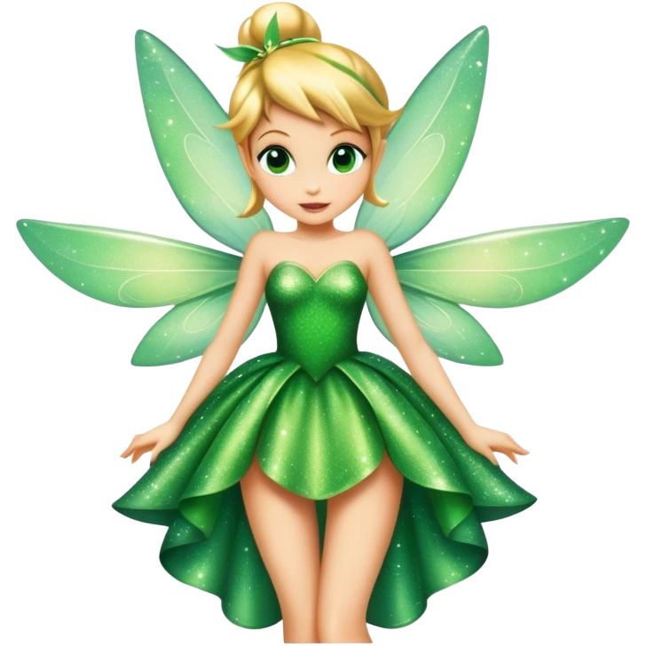 Dress with huge tinker bell face emoji